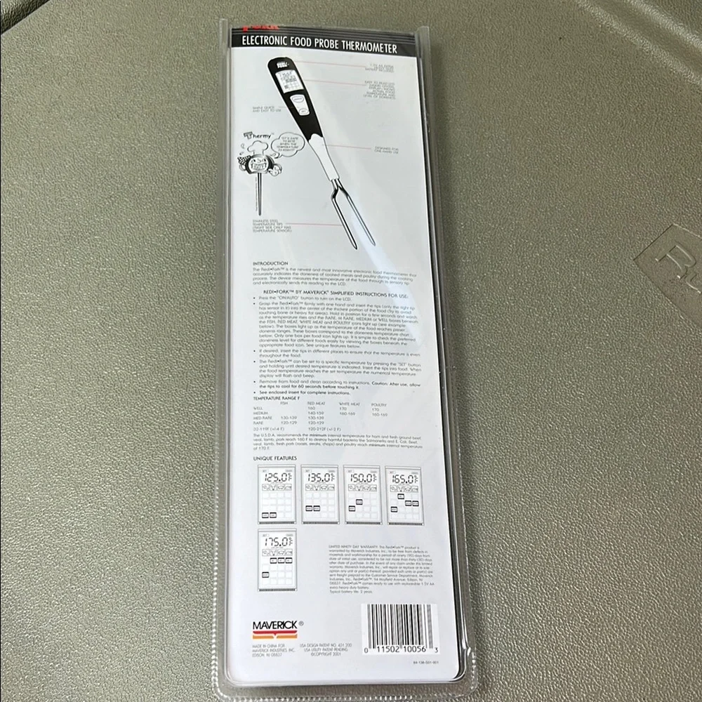Electronic Food Probe Thermometer - Black and Silver by Redi Fork - Picture 3 of 5